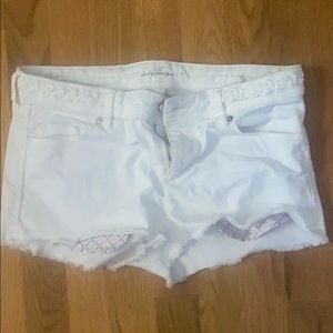 White Jean shorts